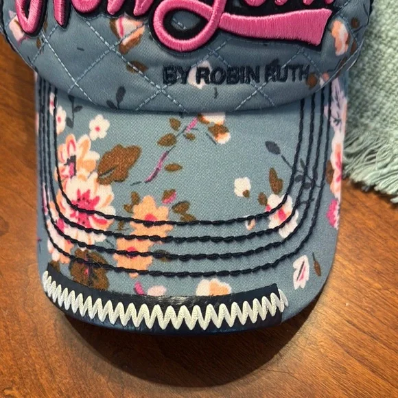 Robin Ruth Floral New York Hat - Blue and Pink - Picture 3 of 5